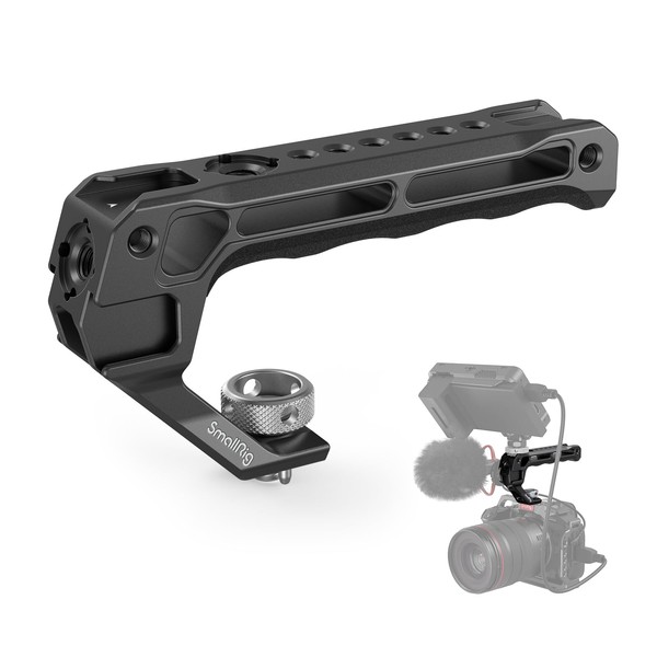 SmallRig Top Handle with 3/8"-16 Locating Pins for ARRI Grip for Camera Cage, Universal Video Rig with 5 Cold Shoe Adapters to Mount DSLR Camera with Microphone/LED Light/Monitor - 3765