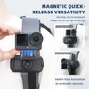 BRDRC 磁気バックパックマウント DJI Action 6 Nano用 クイックリリースマグネットマウントバッグストラップ 滑り止め ショルダークリップベルト DJI