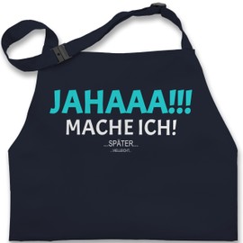 Shirtracer - Children's Apron Children Boys Girls - Statement - Apron Children - Ja mach ich aber nicht jetzt - Funny Cheeky Sayings Funny Saying, 2 Navy Blue