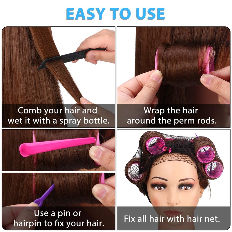 141-piece curler set includes 60 plastic straight curlers with 60