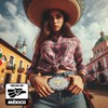Cinturón vaquero con hebilla de toro, de piel vacuna auténtica,