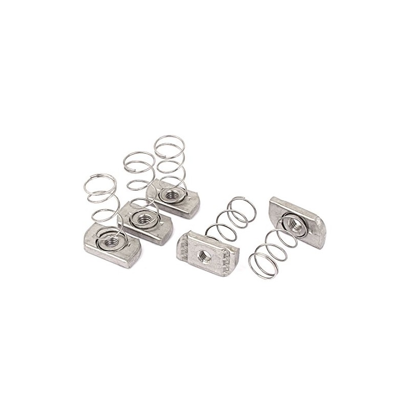 Sourcingmap M8 304 Stainless Steel Long Spring Channel Nuts 5pcs