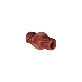 Aluminium 1/8 NPT to 1/8 NPT Male to Male Adapter/Coupler Union RED Anodised