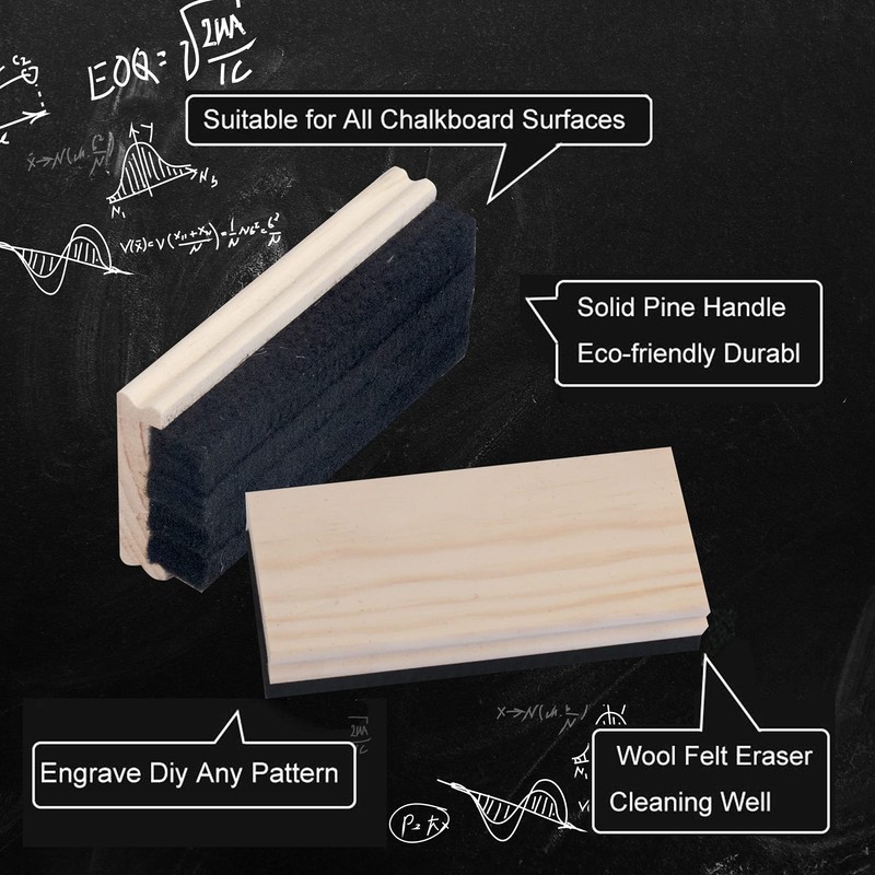 Chalkboard Eraser - Campus Style Pine Wood Blackboard Cleaner Engravable