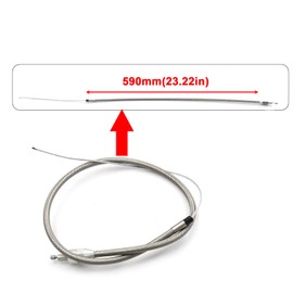 LVOUP 5657 Stainless Adjustable Steel Braided Throttle Cable Kit. 36" in Cable 24" Sleeve