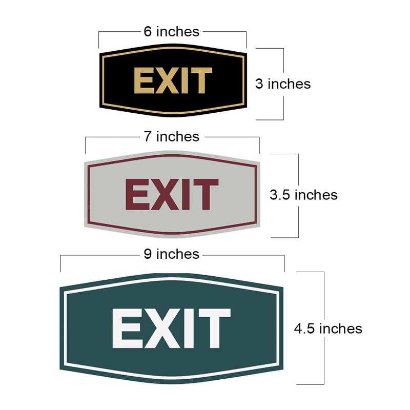 Fancy EXIT Sign (Black) - Large 1 Pack