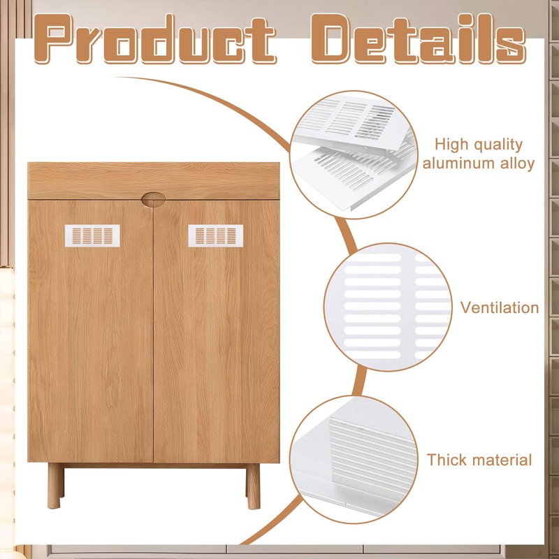 JUNRUCTH Versatile Air Vent Covers - Silver, 80mm x 200mm,