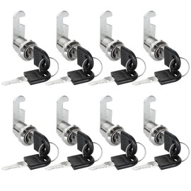 LOLYSIC Pack of 8 16 mm Letterbox Lock, Furniture Locker Lock, Keys Can Open All Locks, Lever Lock for Letterboxes, Cabinet Doors, Furniture