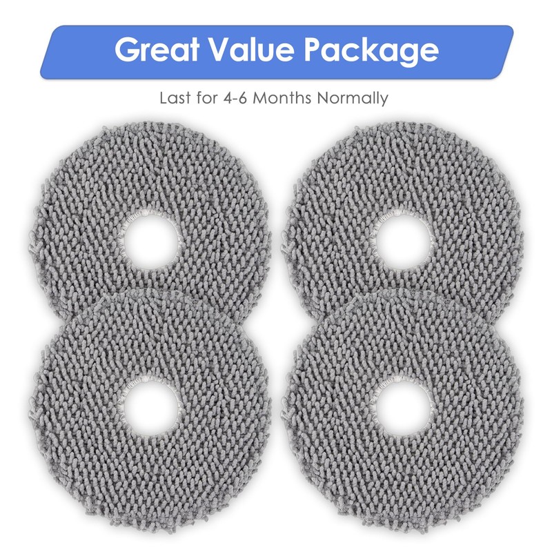 (4 Pack) Plus 505 Combo Replacement Mop Pads Compatible with