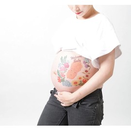 tuzuru Pregnancy Belly Stickers Tattoo Stickers body paint sticker Cute Pregnancy Baby Bump Belly Stickers for Baby Shower Maternity Gifts (D)