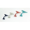 Zeckos Set of 4 Cast Iron Whale Tail Wall Hooks