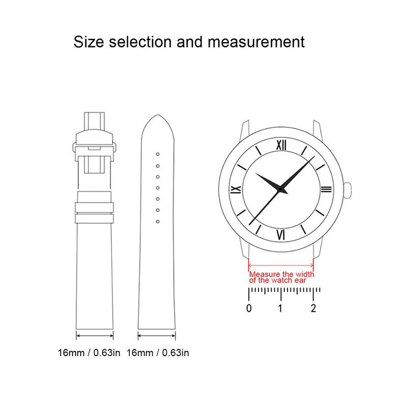 Pin Buckle Watch Band Replacement Unisex Watch Strap Spare Parts