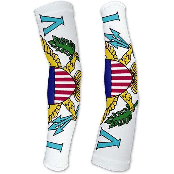 Virgin Islands - US Flag Compression Arm Sleeves UV Protection Unisex - Walking - Cycling - Running - Golf - Baseball - Basketball