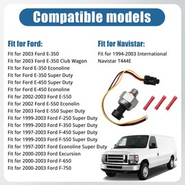LoloWheat F6TZ-9F838-A ICP Sensor with Harness Kit Injection Control Pressure Fit for Ford Vehicles - 7.3 Powerstroke E-350 F-250 F-350 Super Duty Replaces # F6TZ-9F838-A F4TZ9F838A 1807329C92 CM5227