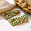 EVER FAITH Rectangle Clip-on Drop Earrings for Women, Sparkly Rhinestone