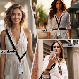 Lfpkixise Phone Lanyard Wrist Strap Crossbody Adjustable, Cell Phone Lanyard for Around The Neck Shoulder Wristlet Strap, Doodle Hearts, Long