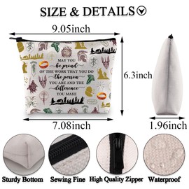 PLITI Lord Rings Inspired Gift Lord Rings Movie Makeup Bag Hobbit Fan Gift May You Be Proud of The Work You Do Zipper Pouch (Be Proud Rings bagU)