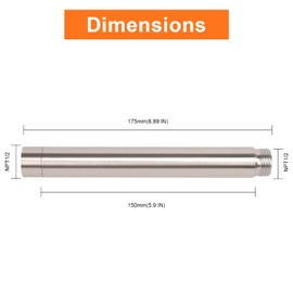 HarJue Shower Head Extension Arm, Shower Head Extender Water Outlet- Lowers Existing, Shower Pipe Extension for Bathroom, Made of Solid Metal Stainless Steel(6 Inch, Brushed Nickel)