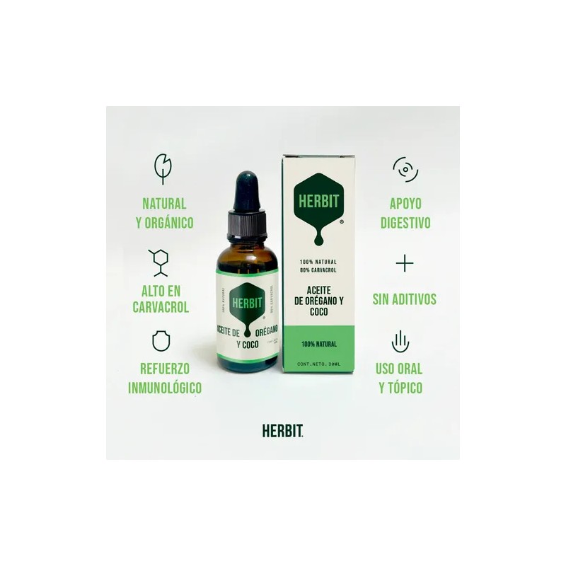 Aceite De Orégano Oliva Y Coco X2 Herbit 30ml Naturales