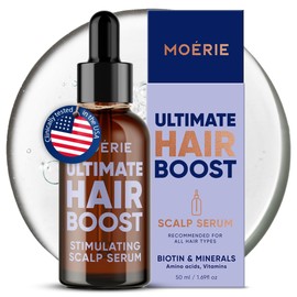 MOERIE Ultimate Hair Growth Serum for Natural Hair Regrowth & Thickening - Anti Thinning & Hair Loss Treatment for Women - Rapid Hair Growth Products - Scalp Oil Alternative - 1.69 fl oz / 50 ml