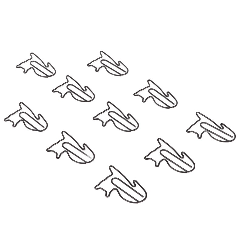 100pcs Cat Shape Paper Clips Increased Slip Resistance Rustproof Metallic