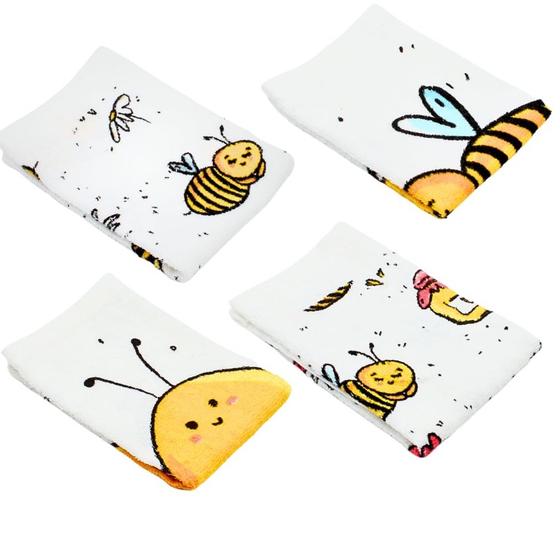 Dekohelden24 Magic Cotton Hand Towel Set of 4 Bees Size