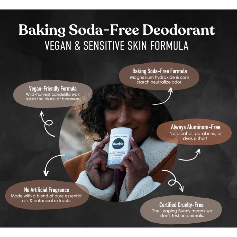 HUMBLE BRANDS Aluminum-Free Deodorant, Vegan and Cruelty- free, Formulated for