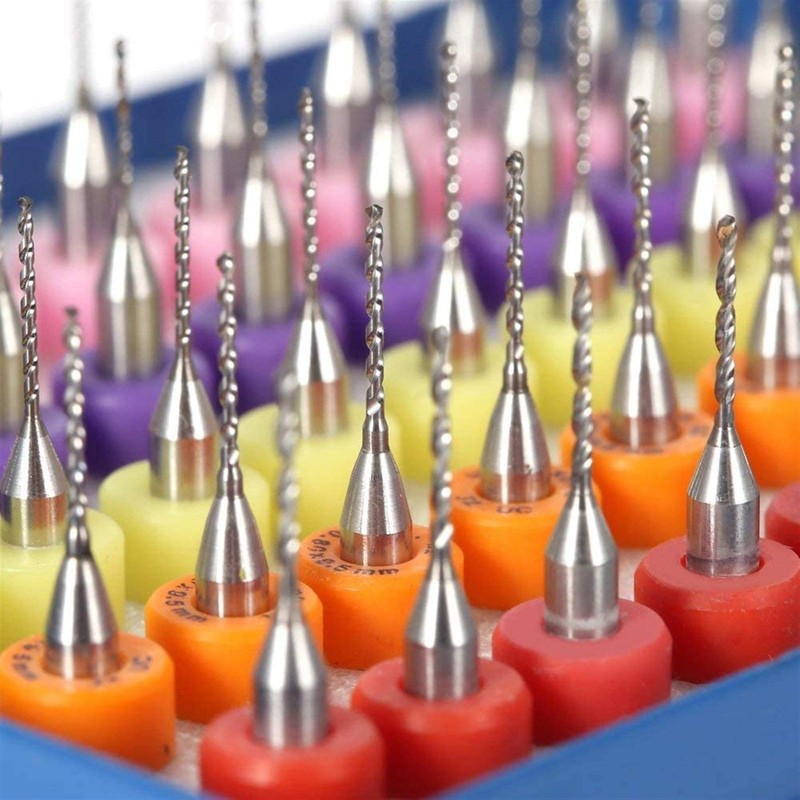 50pcs 0.5+0.6+0.7+0.8+0.9mm Tungsten Carbide Micro Drill Bits Set Engraving Tools