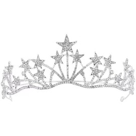 Star Shaped Rhinestone Crowns Bridal Crowns Tiaras Bridal Headpiece for Wedding Ceremony Party