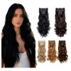 Extensiones De Cabello De Pelo Ondulado Cortinas Clip 6 Pzs