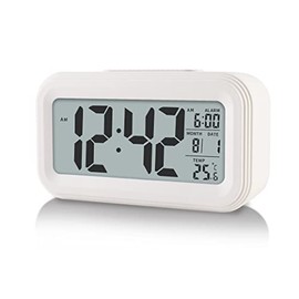 YUANRANER Digital Alarm Clock with Indoor Temperature, Battery Operated,Snooze Model,12/24H Display for Bedrooms Heavy Sleepers Kids Travel Bathroom Desk Smart Clock