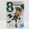 Jonny Javelin Boy Age 8 Birthday Card - Parachuting