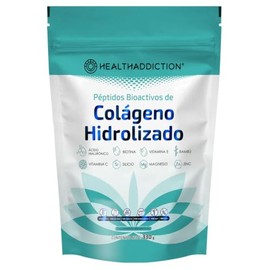 HealthAddiction - Péptidos Bioactivos de Colágeno Hidrolizado con Ácido Hialurónico, Biotina, Bambú, Vitaminas y Minerales – Polvo Sin Sabor – 330 g / 30 Porciones