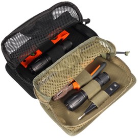 Pack of 2 EDC Pouch 23 x 13 x 5 cm Nylon EDC Bag for Men, Tool Bag Small with Breathable Mesh and Strap, Multitool Bags for Torch, Wrench, Pliers, Camping, Hiking