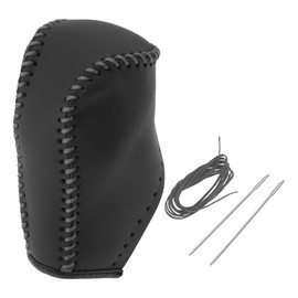 Partuto Anti-Slip Gear Shift Knob Cover Stick Shifting Handle Protector for Toyota Corolla 2014-2018 Gray Faux Leather