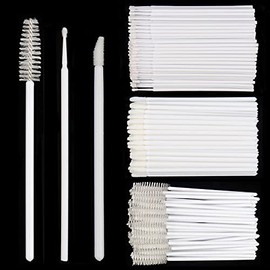 Juego de 300 brochas de maquillaje desechables para máscara de pestañas, aplicador de pintalabios (blanco)