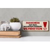 Femer Holzschild Hinweis 27x10 cm Rauchen auf dem gesamten Gelände