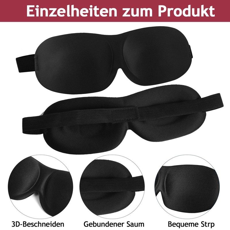 Jeffbaubl Pack of 8 3D Eye Masks for Sleeping, Sleeping