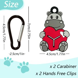 YUCHIYA Poop Bags Clips for Leashes Silicon Dog Poop Bag Holder Dispenser Hands-free Poop Bag Holders for Leashes Dog Walking Accessories Dog Leash Attachment for Hanging Used Dog Waste Bags(Hippo)