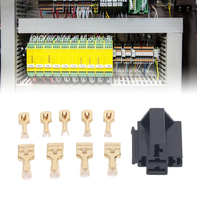 10pcs Relay Connector Kit Bracket 5 Pin Housing Socket 12V