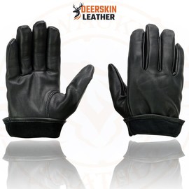 Milwaukee Leather MG7595 Men's Black Deerskin Unlined Motorcycle Hand Gloves W/Sinch Wrist Closure - X-Large