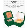 qiqee Deep Green Bakery Boxes with Window 4*4*2.5inch/55Packs Mini Cookie