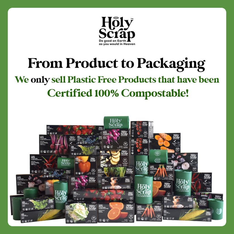 HOLY SCRAP! Extra Large Compostable Trash Bags - 13 Gallon,