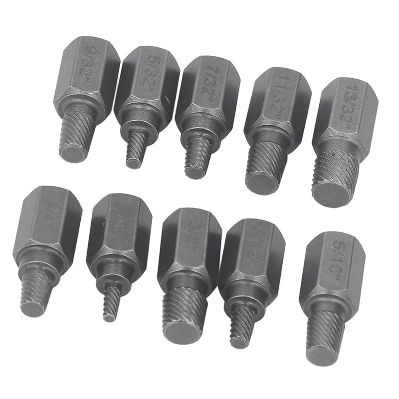 10Pcs Damaged Screw Extractor Hex Bolt Stud Remover Removal Tool