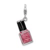 Adornica Diamonds Sterling Silver Rhodium-Plated 3-d Enameled Pink Nail Polish