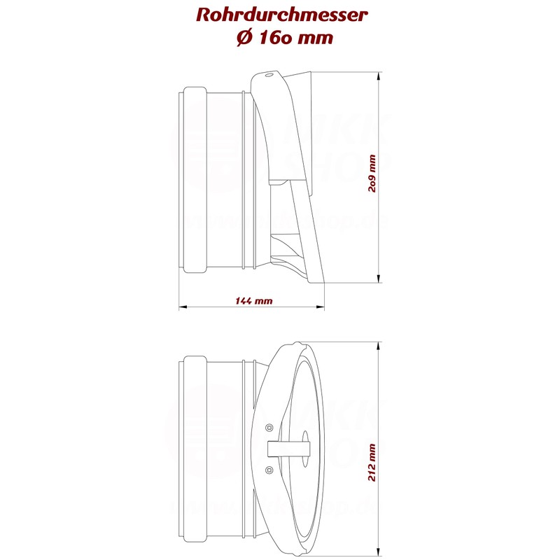 Backflow Flap Frog Flap Diameter 160 mm Orange Outlet Piece