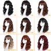 RUNM Short Bob Wavy Wigs for Women Brown Wig with