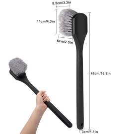 Octoder 50cm Heavy Duty Wheel Tire Fender Brush Long Handle, Soft Bristles, Car Cleaner