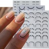 JFIYUOMCI 5D Embossed French Tip Nail Stickers with Rhinestones Crystal,