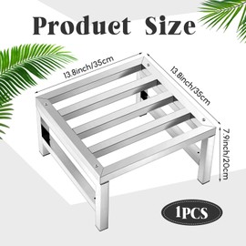 MorningRo 1 Pack Dunnage Rack 13.8" Long x 13.8" Wide, 7.9" Height Stainless Steel Dunnage Rack 1000+ Pound Capacity Storage Commercial Food Service Storage in Restaurant Kitchens Shop